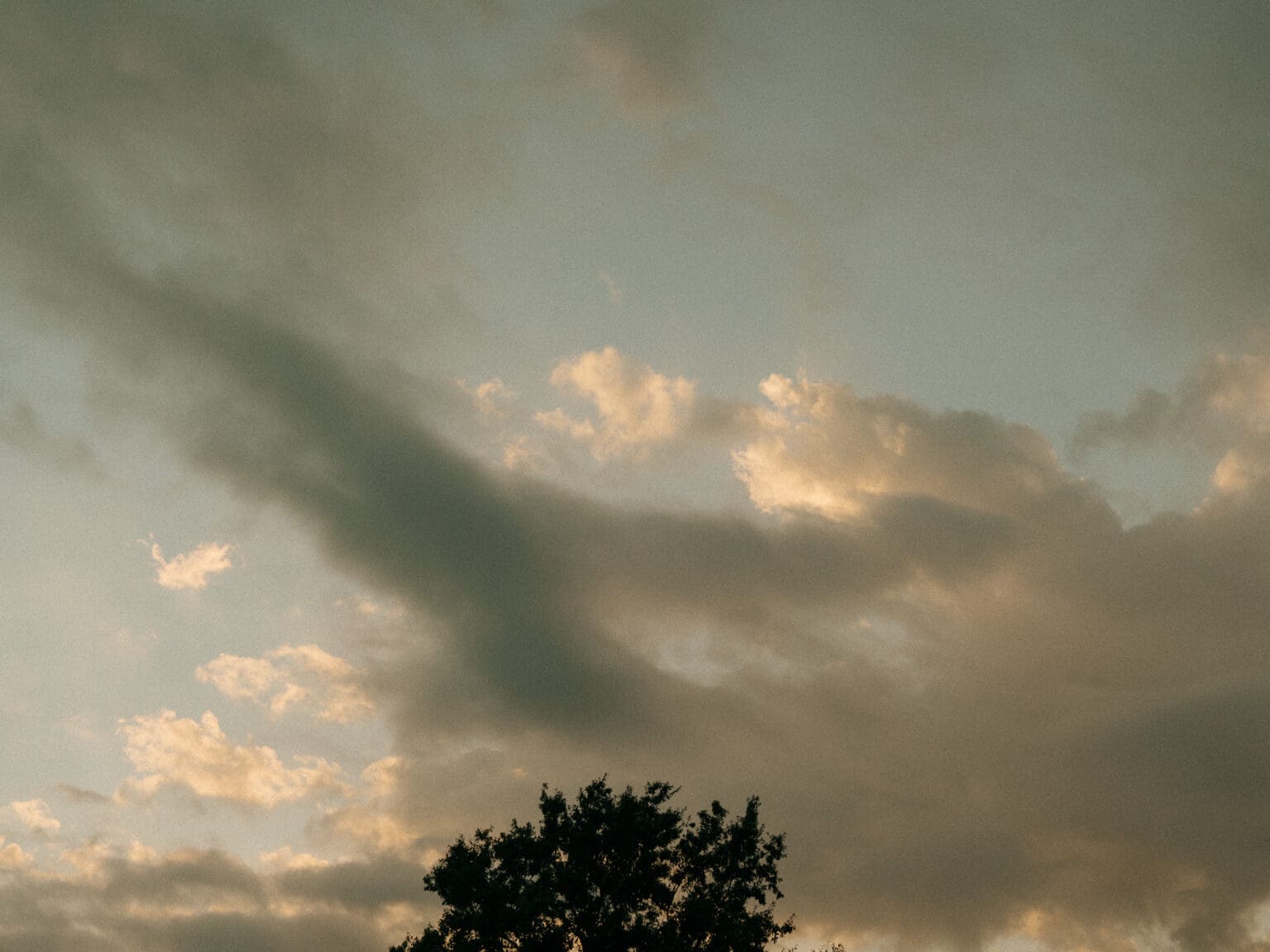 blue sky with sunset and clouds